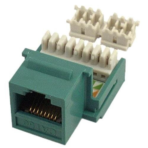 50 Pack Of 4 Pair Cat5E Network Keystone Jacks Green